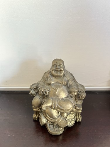 Metal lucky buddha statue - buddha,