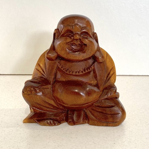 Wooden lucky buddha - wooden,